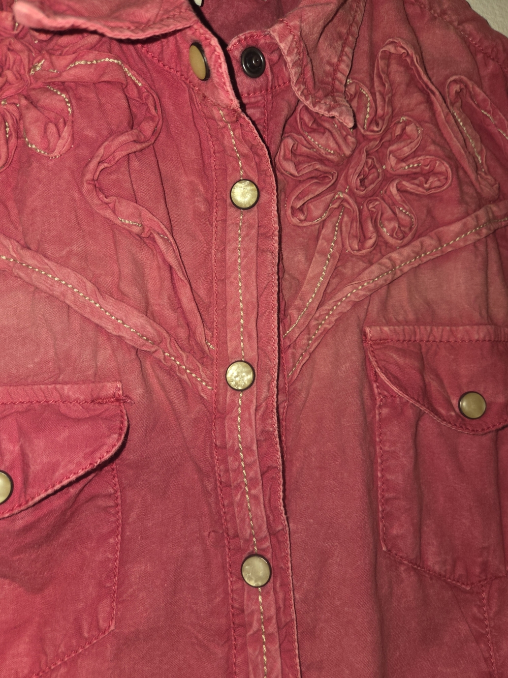 RYAN Michael Red Embroidered Button-Down Shirt - Picture 3 of 6